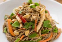 Vibrant Spicy Peanut Soba Noodle Salad
