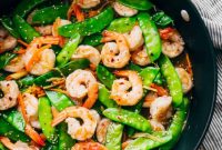 Speedy Ginger Shrimp and Snow Pea Stir Fry