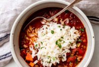 Moroccan Spiced Stuffed Pepper Soup