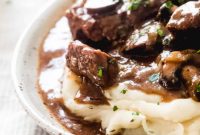 Tender Beef Tips with Savory Mushroom Gravy Slow Cooker Instant Pot