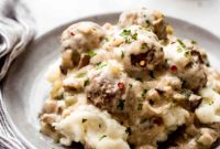 Philly Cheesesteak Meatballs with Creamy Garlic Cheese Sauce