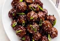 Sweet and Sticky Mongolian Beef Meatballs
