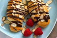 Easy 5 Ingredient Raspberry Almond Crescents with Chocolate