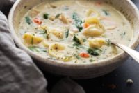 Velvety Chicken Tortellini Soup