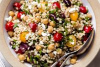 Mediterranean Pearl Couscous Salad with Fresh Herbs and Feta