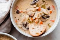 Velvety Chicken & Mushroom Orzo Soup