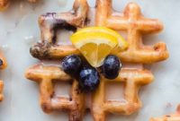 Bright Lemon Blueberry Waffles with Sweet Maple Drizzle