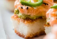 Spicy Salmon Crispy Rice Bites