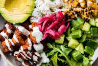 Vibrant Honey Harissa Chicken Bowls with Cooling Feta Mint
