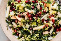Shaved Brussels Sprout Apple Manchego Pomegranate Salad