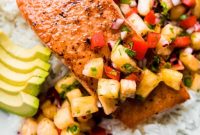 Golden Glazed Salmon with Tropical Pineapple Salsa