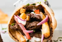 Zesty Beef Souvlaki Wraps