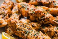 Golden Garlic Parmesan Chicken Skewers
