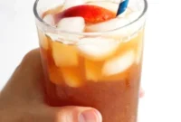 Fresh Homemade Peach Iced Tea