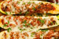 Savory Lentil Zucchini Boats