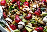 Balsamic-Glazed Strawberry Caprese Pasta Salad