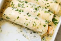 Silky Poblano Shrimp Enchiladas