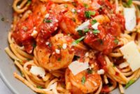 Fiery Garlic Shrimp & Tomato Pasta