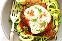 Guilt-Free Walnut Crusted Chicken Parmesan and Zoodles