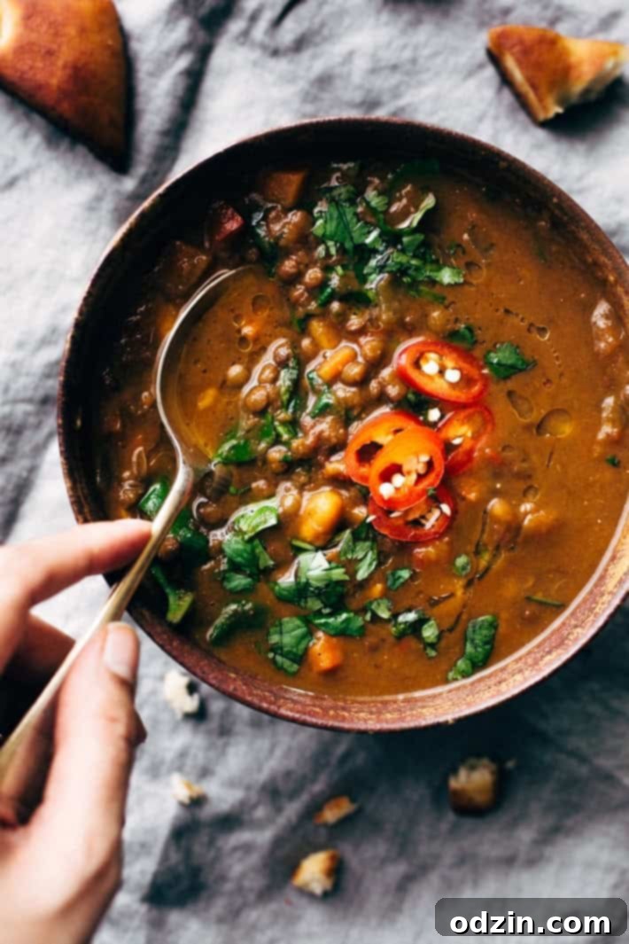Winter Detox Moroccan Sweet Potato Lentil Soup - an easy, vegetarian detox soup that's loaded with tons of veggies, lentils, and sweet potatoes to keep you full! Light on the calories too! #moroccansoup #soup #lentilsoup #slowcooker | Littlespicejar.com Winter Detox Moroccan Sweet Potato Lentil Soup - an easy, vegetarian detox soup that's loaded with tons of veggies, lentils, and sweet potatoes to keep you full! Light on the calories too! #moroccansoup #soup #lentilsoup #slowcooker | Littlespicejar.com