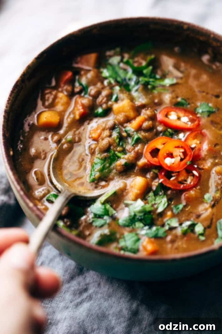 Winter Detox Moroccan Sweet Potato Lentil Soup (Slow Cooker)