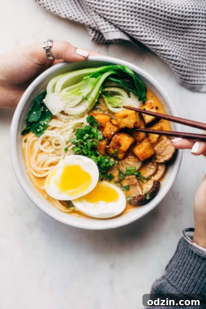 Vibrant Spicy Tofu Curry Ramen 7 Homemade Curry Ramen with soft-boiled egg