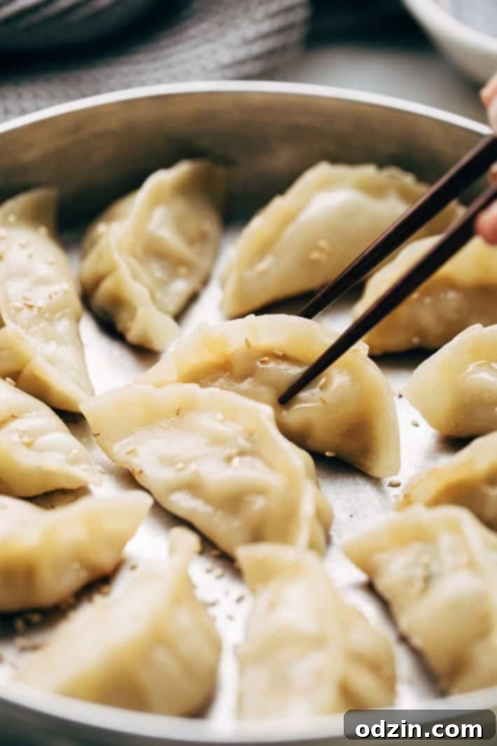 Crazy Good Potstickers with 3-Ingredient Dipping Sauce - The perfect potstickers to make with friends, family, or your significant other on a weekend. The filling is quick and easy to make and these potstickers are so very good! #potstickers #gyoza #jiaozi #wonton | Littlespicejar.com