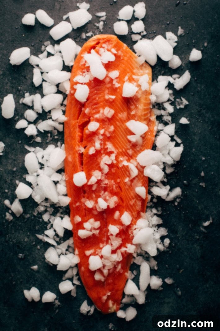 Delicious pan-seared salmon dinner served with vibrant roasted broccolini.