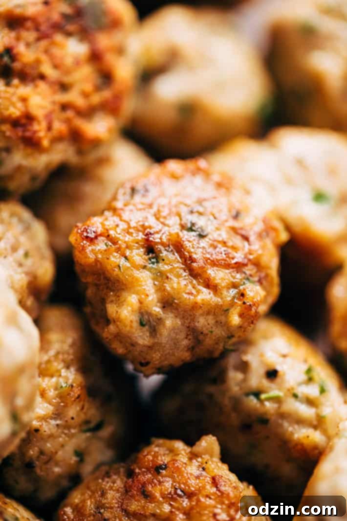 Cajun Chicken Meatballs in Tasty Cream Sauce - Delicious chicken meatballs ready to serve from the skillet. A pan filled with savory Cajun Chicken Meatballs, coated in a luscious cream sauce, ready to be served for a comforting meal.