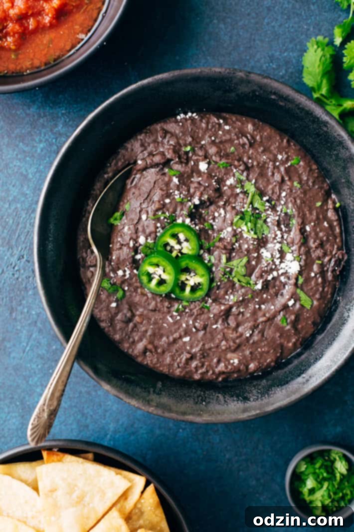 Homemade Instant Pot Refried Black Beans