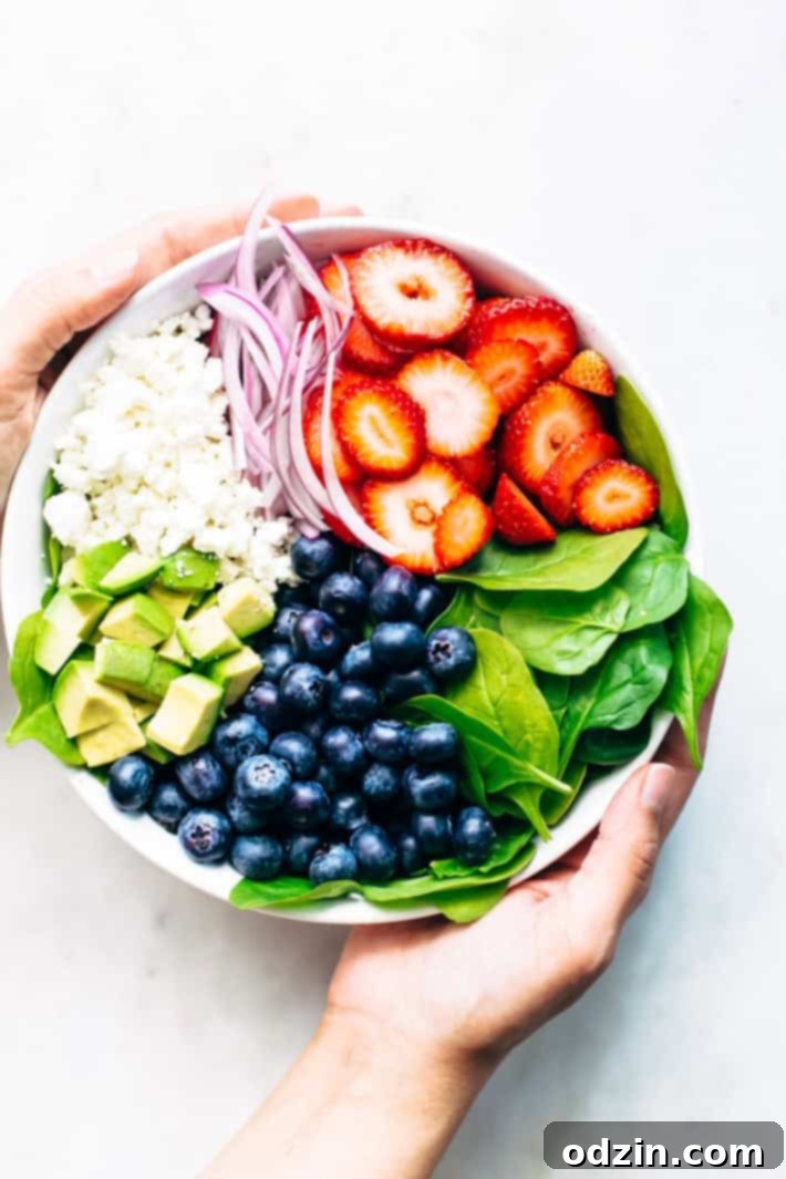 Avocado Strawberry Spinach Salad
