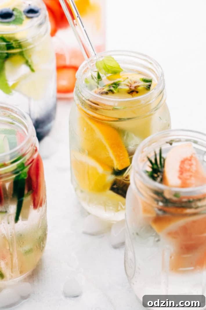 Close-up of Lime Strawberry Cucumber Infused Water