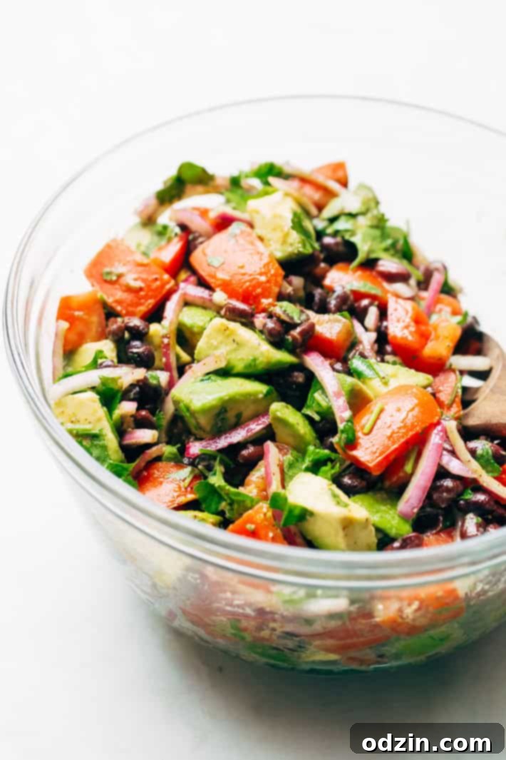 Black Bean Tomato Avocado Salad Final Presentation