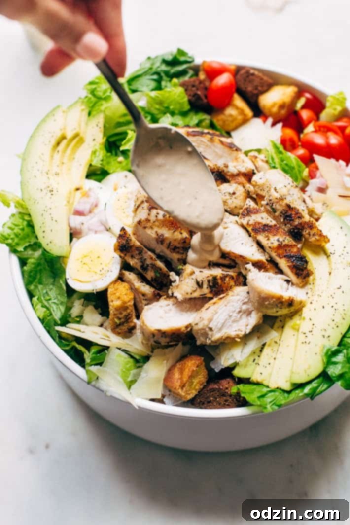 Grilled Romaine Chicken Caesar Cobb Salad