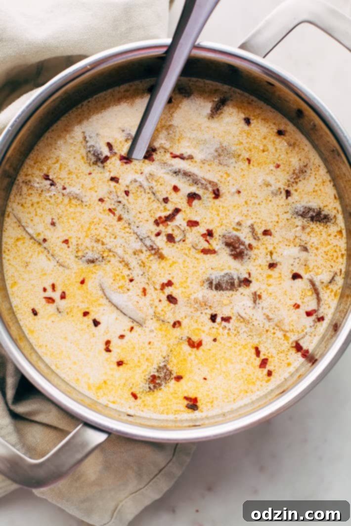 A generous serving of Thai chicken coconut noodle soup, garnished and ready to eat