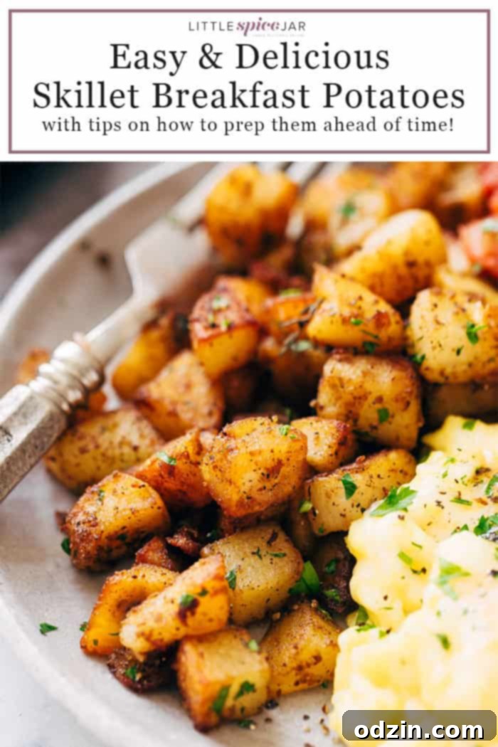 Pinterest Pin for Easy Skillet Breakfast Potatoes