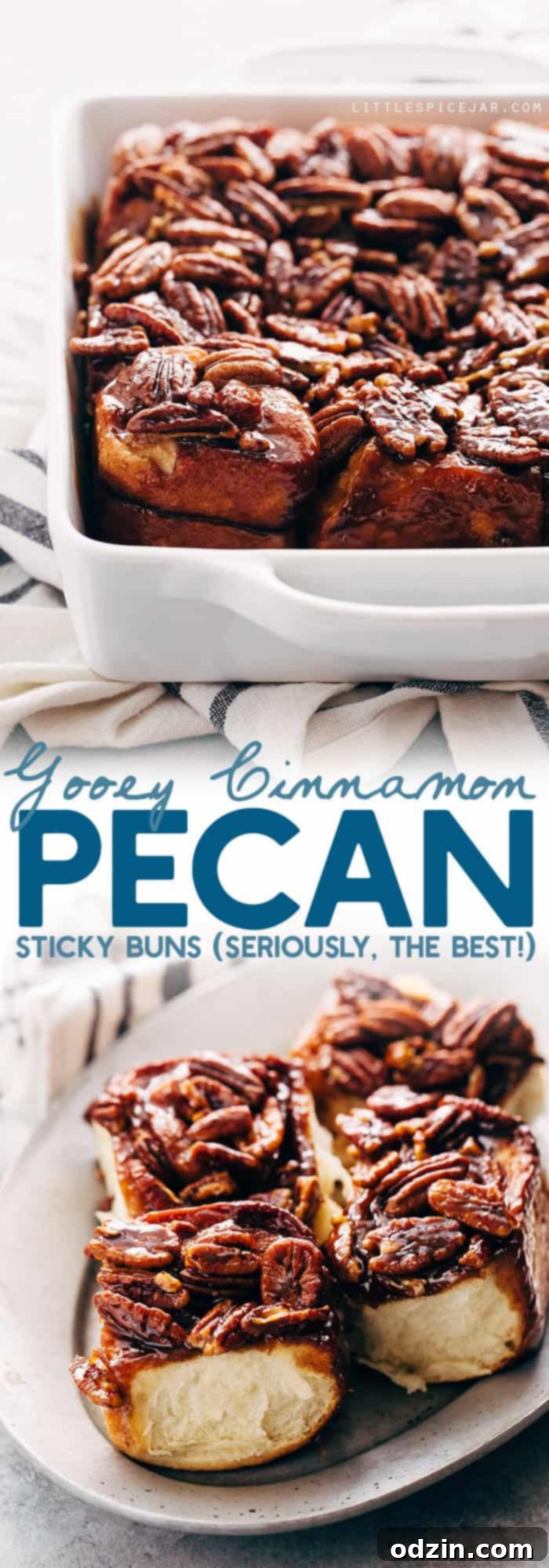 Full batch of golden brown homemade gooey pecan sticky buns