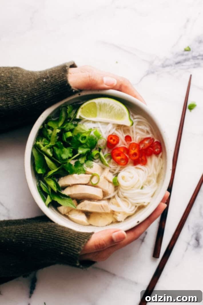 Instant Pot Chicken Pho Noodle Soup (Pho Ga) - Learn how to make chicken pho in your instant pot! This soup has tons of aromatics and is delicious! #instantpot #pressurecooker #chickenpho #phoga #instantpotchickenpho | Littlespicejar.com