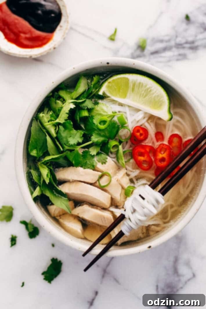 Instant Pot Chicken Pho Noodle Soup (Pho Ga) - Learn how to make chicken pho in your instant pot! This soup has tons of aromatics and is delicious! #instantpot #pressurecooker #chickenpho #phoga #instantpotchickenpho | Littlespicejar.com