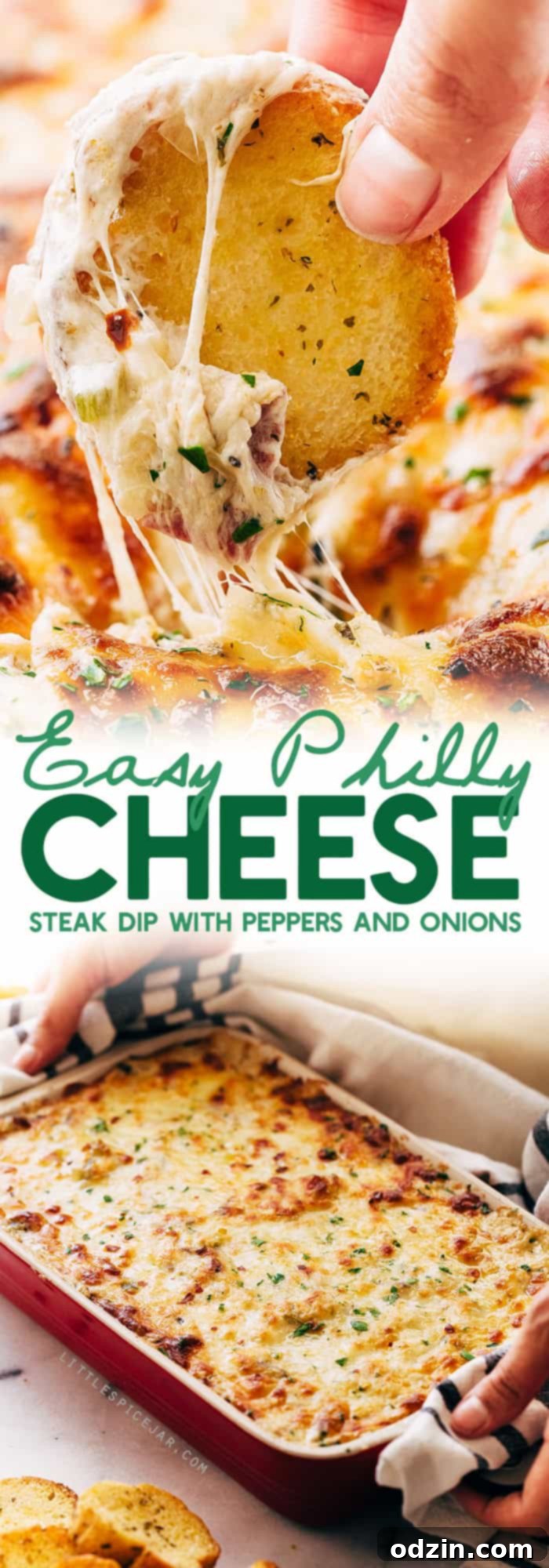 Game Day Feast with Philly Cheese Steak Dip Full spread of game day snacks featuring Philly Cheese Steak Dip