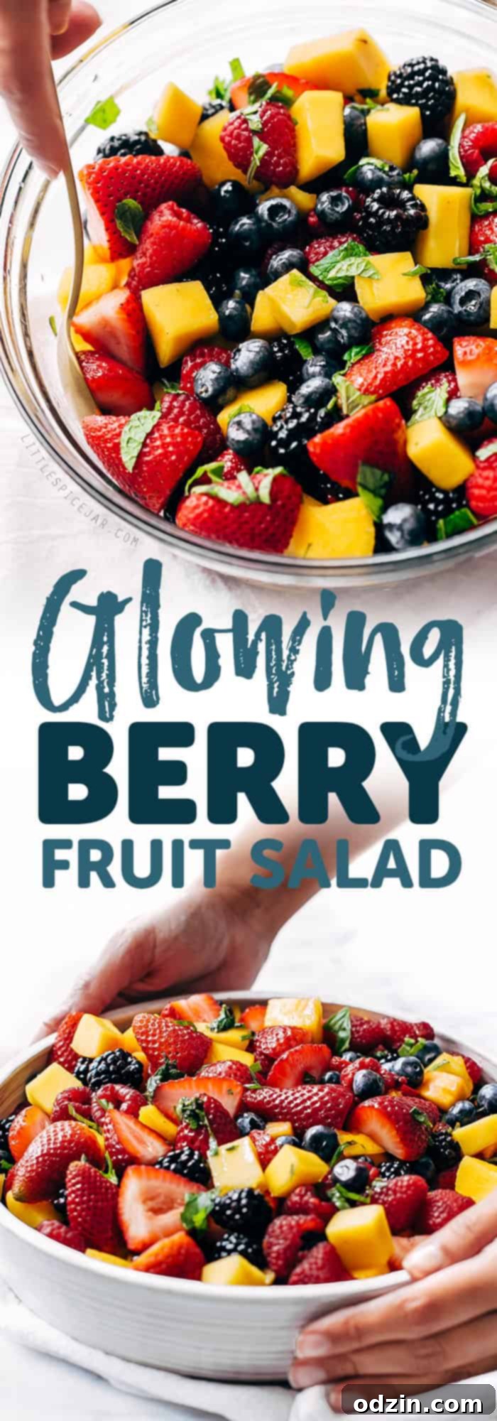Glowing Berry Fruit Salad - an easy fruit salad that you can bring to picnics, barbecues, brunches and so much more! #fruitsalad #berrysalad #berryfruitsalad #picnic #salad | Littlespicejar.com Glowing Berry Fruit Salad - an easy fruit salad that you can bring to picnics, barbecues, brunches and so much more! #fruitsalad #berrysalad #berryfruitsalad #picnic #salad | Littlespicejar.com