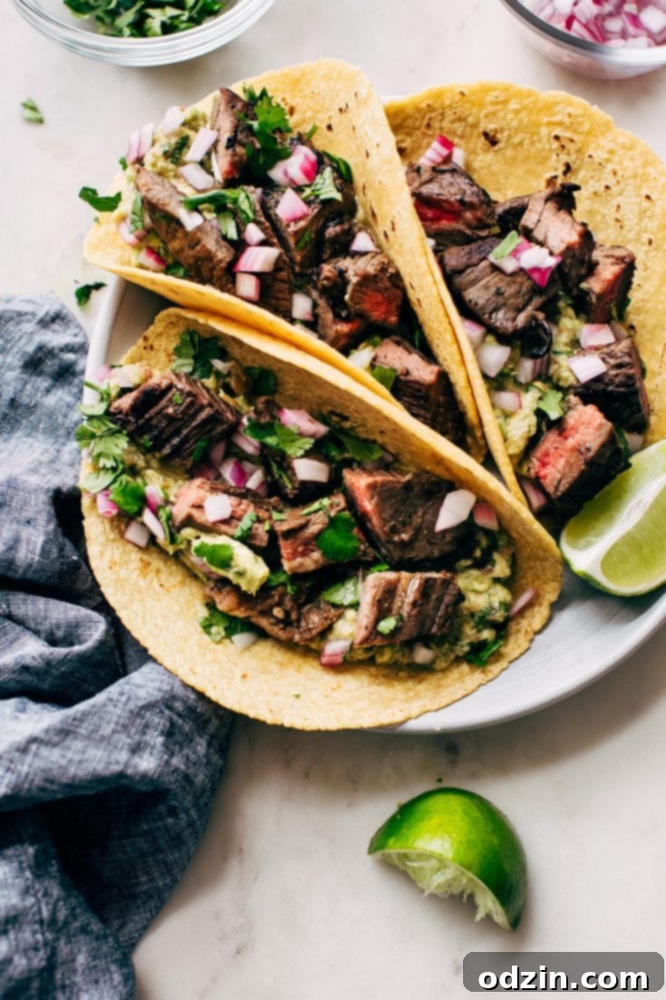 Mojo Steak Tacos with Quick Guac recipe card footer image