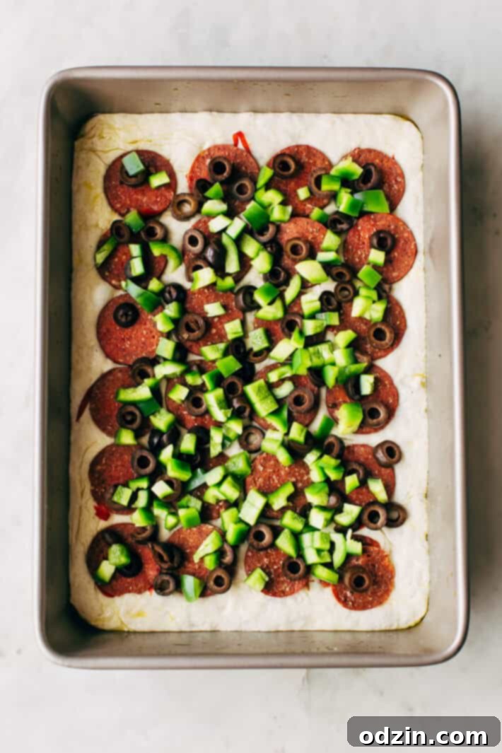 Supreme Detroit-Style Pizza - Homemade Detroit-Style pizza with the best crispy, butter dough! It's almost like focaccia bread with pizza toppings on top! #detroitpizza #detroitstylepizza #homemadepizza #pizza | Littlespicejar.com Supreme Detroit-Style Pizza - Homemade Detroit-Style pizza with the best crispy, butter dough! It's almost like focaccia bread with pizza toppings on top! #detroitpizza #detroitstylepizza #homemadepizza #pizza | Littlespicejar.com