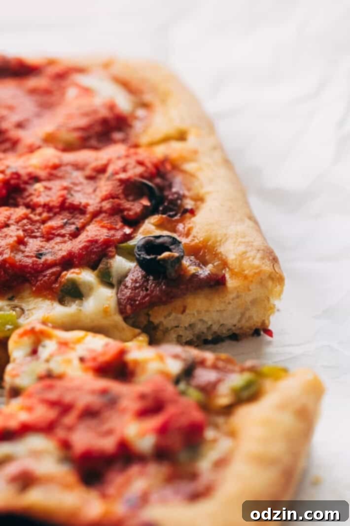 Supreme Detroit-Style Pizza - Homemade Detroit-Style pizza with the best crispy, butter dough! It's almost like focaccia bread with pizza toppings on top! #detroitpizza #detroitstylepizza #homemadepizza #pizza | Littlespicejar.com Supreme Detroit-Style Pizza - Homemade Detroit-Style pizza with the best crispy, butter dough! It's almost like focaccia bread with pizza toppings on top! #detroitpizza #detroitstylepizza #homemadepizza #pizza | Littlespicejar.com