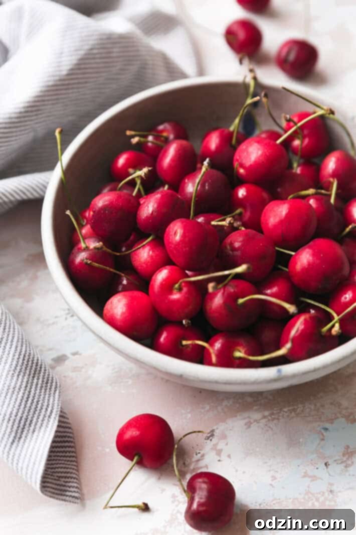 a bowl of fresh cherries