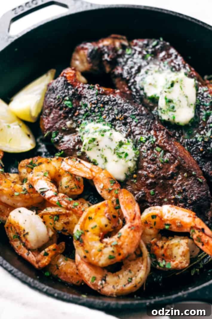 Thick-cut steak being seasoned generously with coarse salt and black pepper before pan-searing, ready for the skillet.