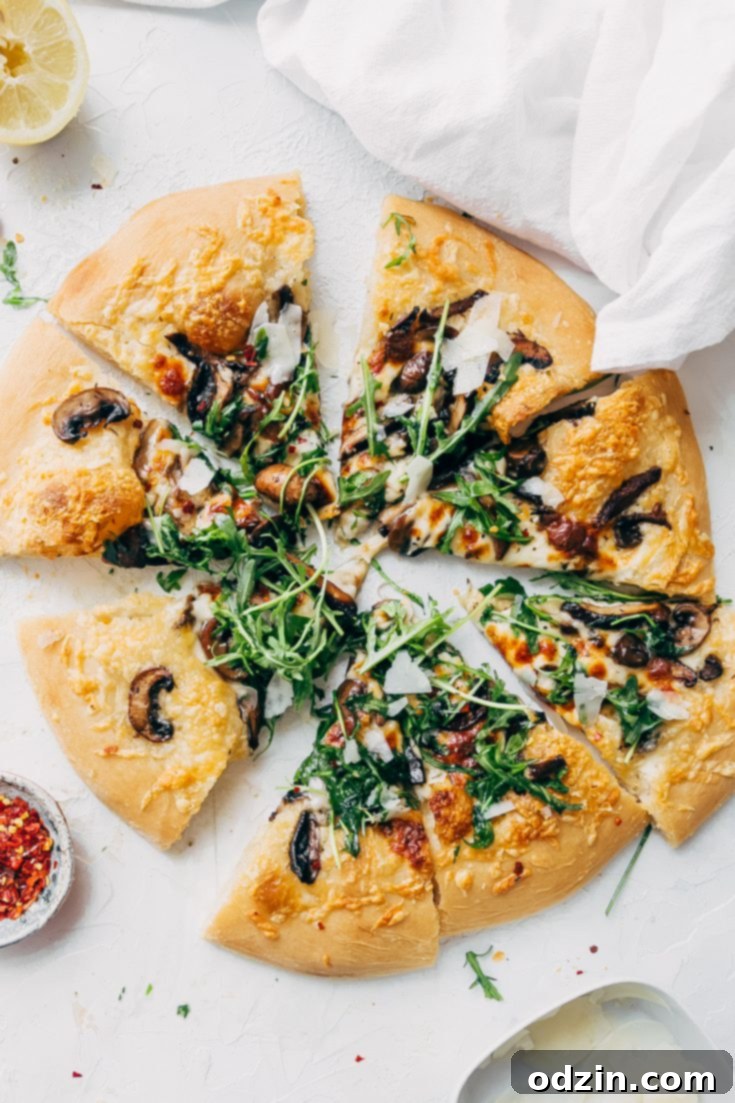 Truffled Mushroom Pizza with Arugula Salad