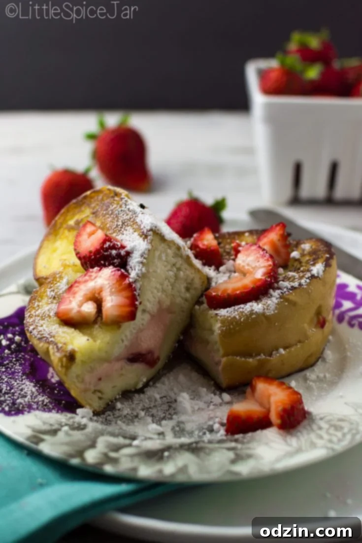 Strawberry Cream Cheese Stuffed French Toast for brunch