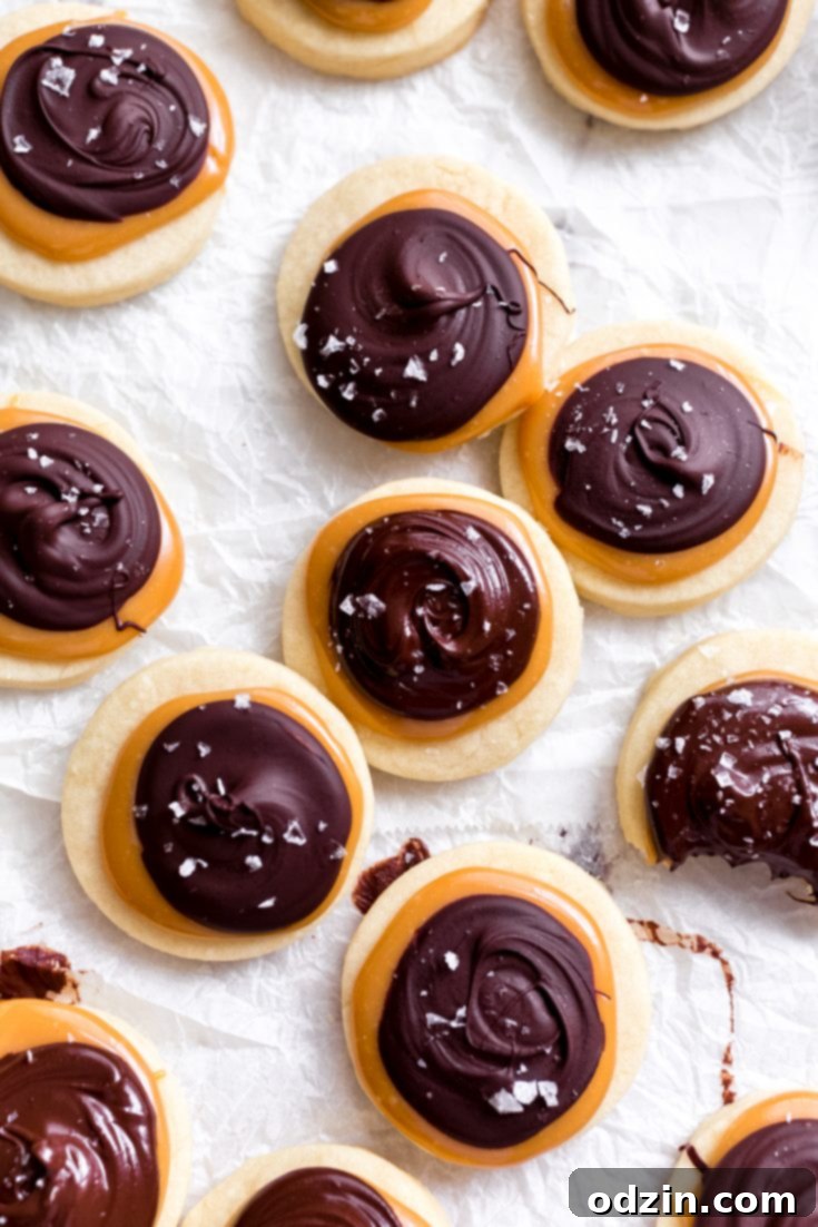 Easy Shortbread Twix Cookies