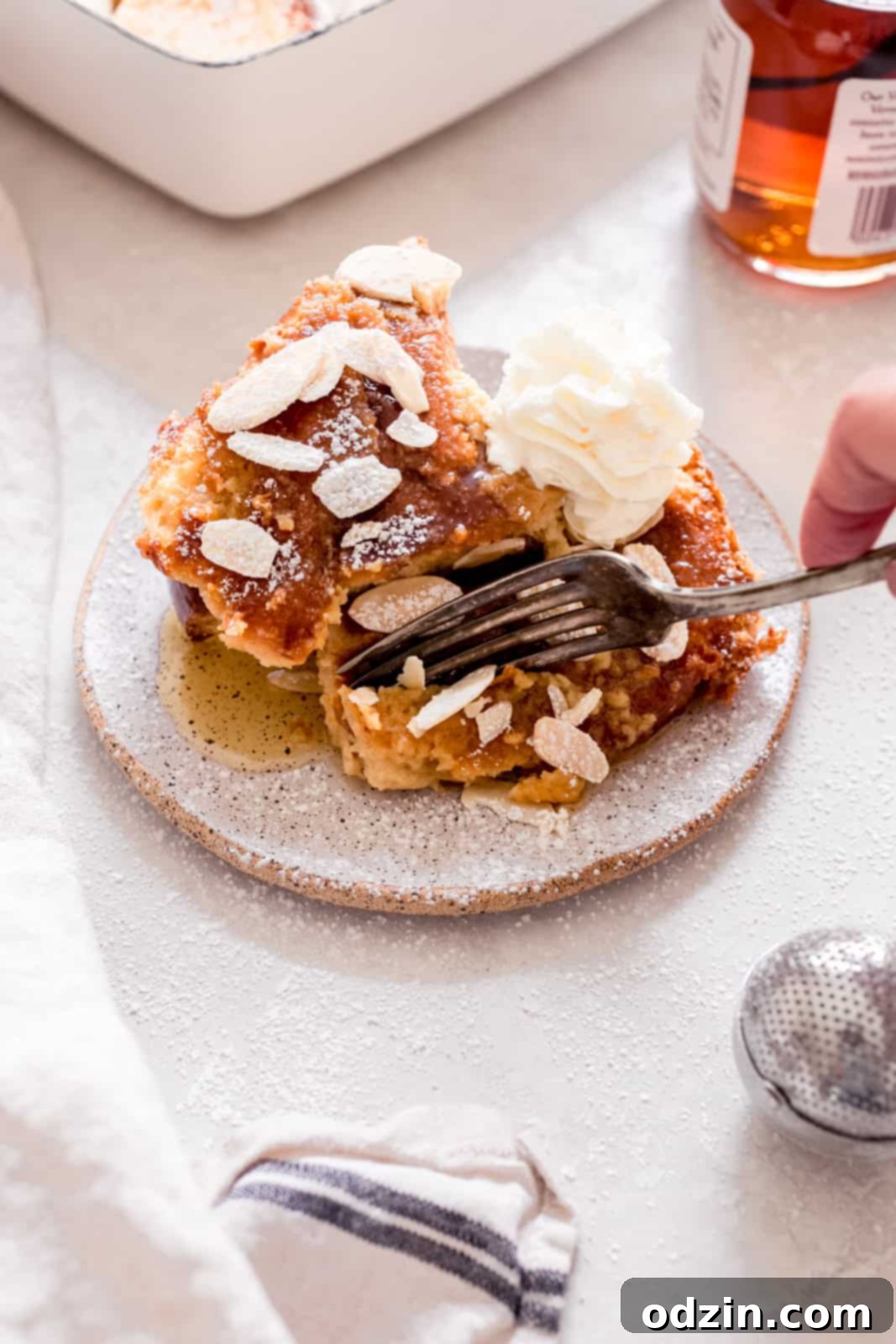 fork breaking off a piece of the casserole